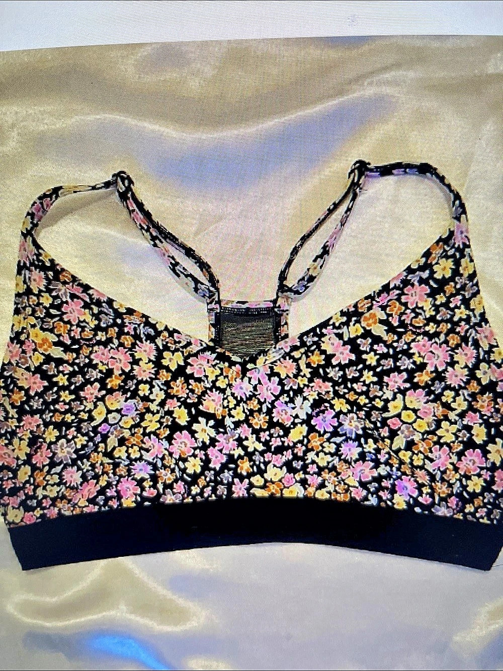 Lululemon Free to Be Wild Bra Floral Bralette Black & Pink